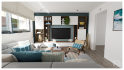 salon gris et bleu